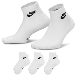 Adult - Nike Everyday Elevated Futura Ankle Socks 3 Pack - White/White/Black