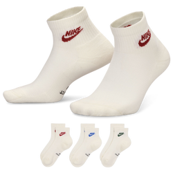 Adult - Nike Everyday Elevated Futura Ankle Socks 3 Pack - Sail/Team Crimson/Game Royal