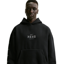 Men's - Nike Flan Standard Issue Brush Pullover Hoodie - Black/Smoke Grey