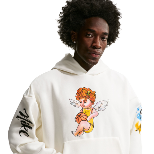  - Nike Standard Issue Brush Pullover Hoodie - Sail/Orange