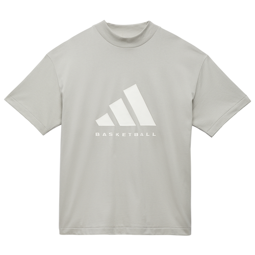 

adidas Mens adidas Basketball T-Shirt - Mens Metal Gray Size M