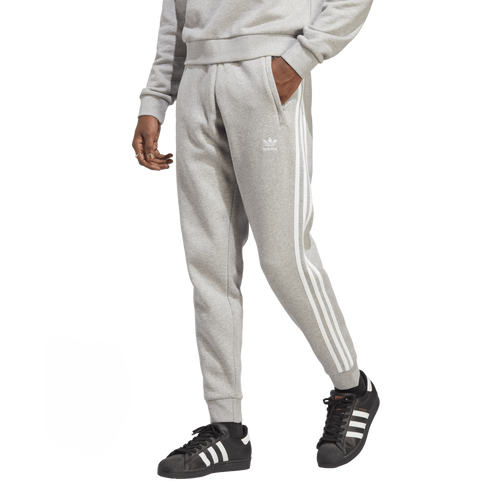 

adidas Originals Mens adidas Originals 3 Stripes Fleece Pants - Mens Gray/White Size XL