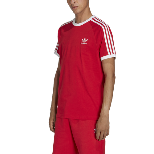 Shop Adidas Originals Mens  3 Stripes T-shirt In White/red