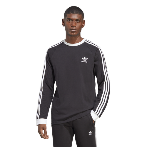 Adidas Originals Mens  Adicolor Classics 3-stripes Long Sleeve T-shirt In Black