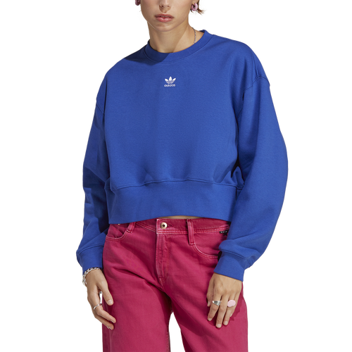 Shop Adidas Originals Womens  Adicolor Essentials Crew Sweatshirt In Semi Lucid Blue