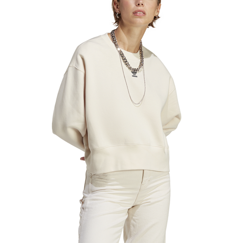 Shop Adidas Originals Womens  Adicolor Essentials Fleece Sweatshirt In Black/white
