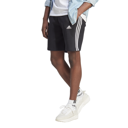 Adidas Originals Mens Adidas Essentials Fleece 3-stripes Shorts In Black