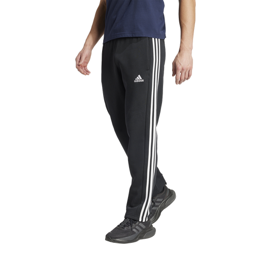 

adidas Mens adidas Essentials 3-Stripes Open Hem Fleece Pants - Mens Black Size L