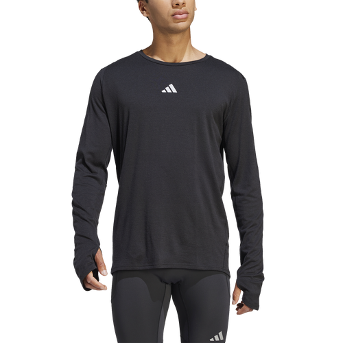 

adidas Mens adidas Ultimate Conquer the Elements Merino L/S Shirt - Mens Black Size M