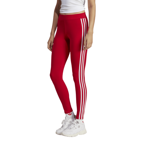 

adidas Originals Womens adidas Originals 3 Stripe Tights - Womens White/Red Size L