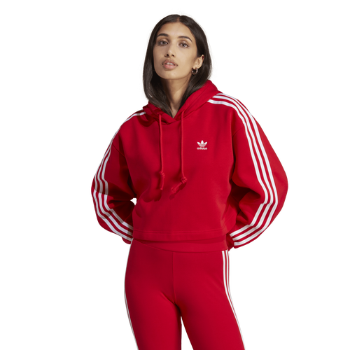 

adidas Originals adidas Originals 3 Stripe Short Hoodie - Womens White/Red Size M