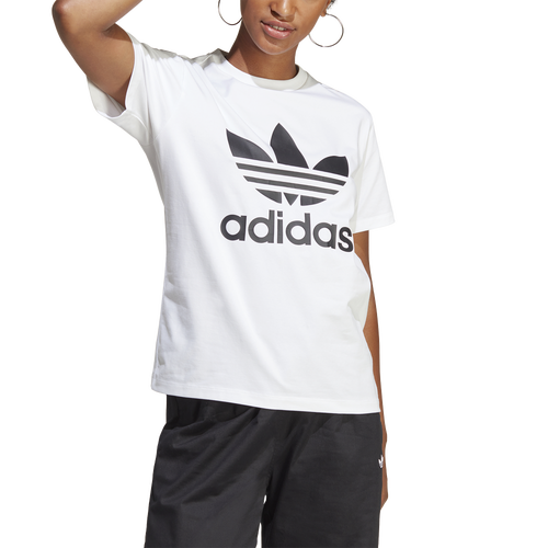 Shop Adidas Originals Womens  Trefoil T-shirt In White