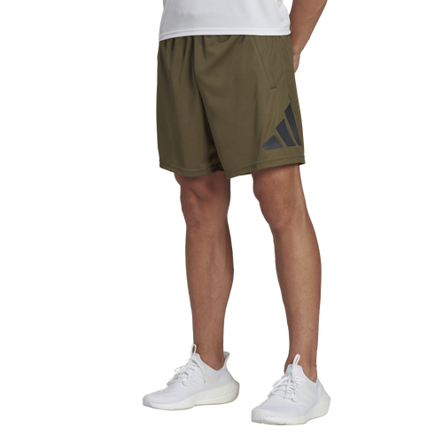 

adidas Mens adidas Train Essentials Logo Training Shorts - Mens Olive Strata/Black Size XXL