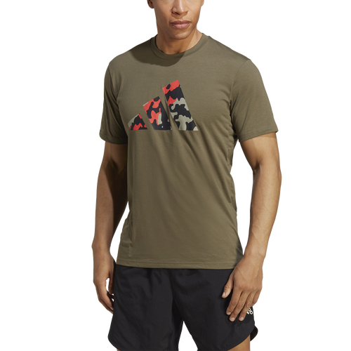 

adidas Mens adidas Training Essentials Logo Training T-Shirt - Mens Olive Strata Size L