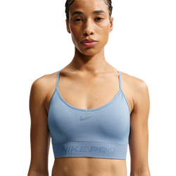 Women's - Nike Pro Dri-FIT Seamless LS Bra - Work Blue