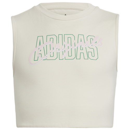 

Girls adidas Originals adidas Originals Graphic Print Crop Tank Top - Girls' Grade School Chalk White Size S