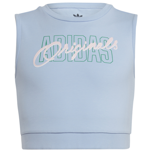 

Girls adidas Originals adidas Originals Graphic Print Crop Tank Top - Girls' Grade School Blue Dawn Size M