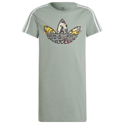 Girls' Grade School - adidas Originals All Over Print Animal T-Shirt Dress - Green/Multi