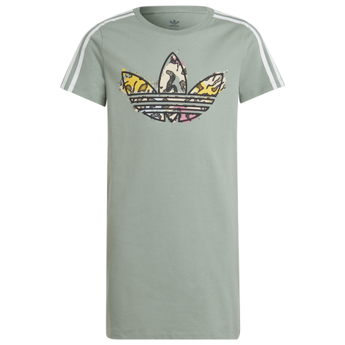 

adidas Originals adidas Originals All Over Print Animal T-Shirt Dress - Girls' Grade School Green/Multi Size L