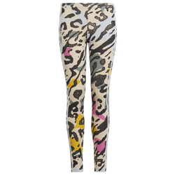 Girls' Grade School - adidas Originals AOP Animal Leggings - Beige/Gold