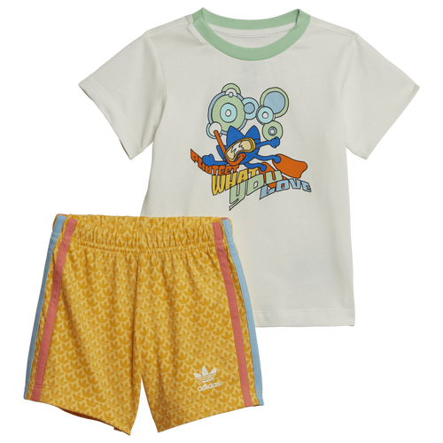 

adidas Originals Boys adidas Originals Treffy T-Shirt and Shorts Set - Boys' Toddler Orange/White Size 4T