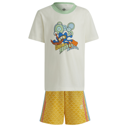 BOYS - adidas Originals Treffy T-Shirt Set - White/Orange