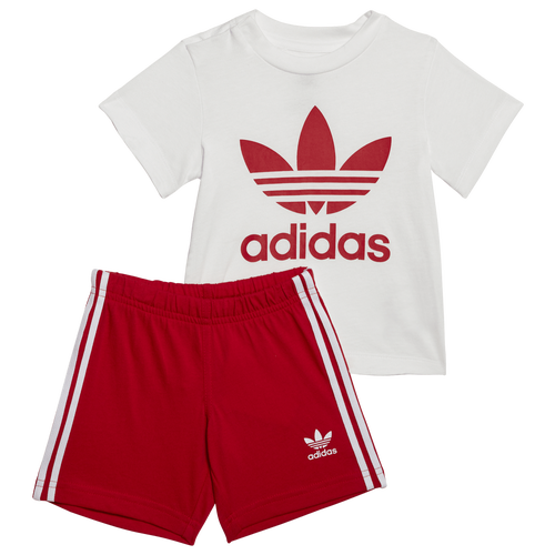 

Boys adidas adidas Shorts and T-Shirt Set - Boys' Toddler White/Red Size 3T