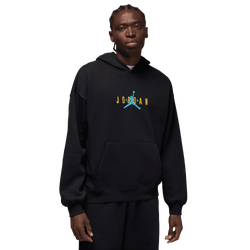 Men's - Jordan Brooklyn Oversize Stretch Pullover Hoodie - Blue Chill/Black