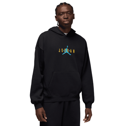 MENS - Jordan Brooklyn Oversize Stretch Pullover Hoodie - Blue Chill/Black