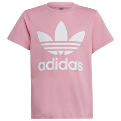 Boys' Grade School - adidas Originals Trefoil T-Shirt - White/Pink