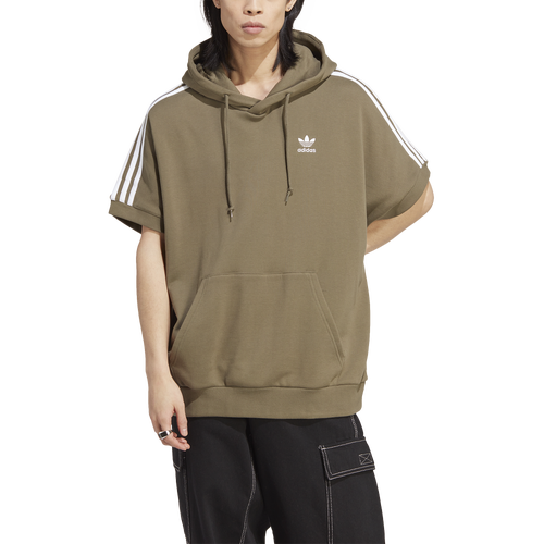 Adidas Originals Mens  Adicolor Classics Short Sleeve Hoodie In Olive Strata