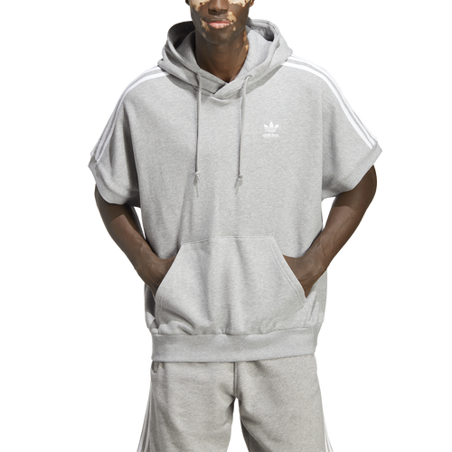 

adidas Originals Mens adidas Originals Adicolor Classics Short Sleeve Hoodie - Mens Medium Grey Heather Size S