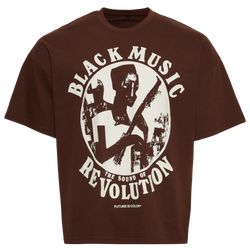 Men's - Future Is Color Black Music Short Sleeve T-Shirt - White/Brown
