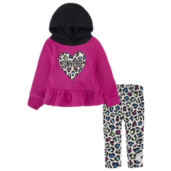 Girls' Infant - Converse Leopard Hoodie Set - Pink/Pink