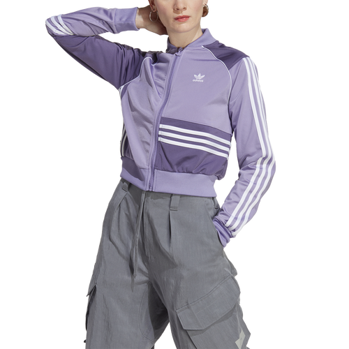 

adidas Womens adidas Short B&T Track Top - Womens Purple/White Size L