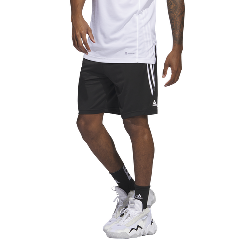 

adidas Mens adidas Legends 3-Stripes Basketball Shorts - Mens White/Black Size M