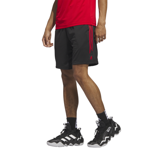 

adidas Mens adidas 3-Stripes Basketball Shorts - Mens Better Scarlet/Black Size L