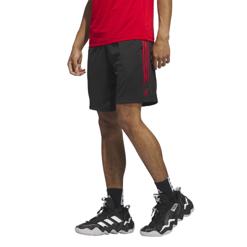 

adidas Mens adidas 3-Stripes Basketball Shorts - Mens Better Scarlet/Black Size S