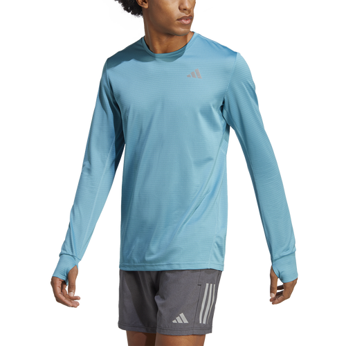 

adidas Mens adidas Own The Run Long Sleeve T-Shirt - Mens Preloved Blue Size L