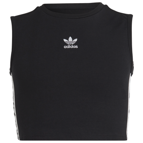 Shop Adidas Originals Girls  Cropped Tank Top In Black/white