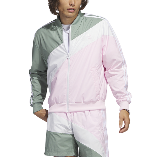 

adidas Originals Mens adidas Originals Superstar Swirl Woven Jacket - Mens Silver Green/Clear Pink Size S