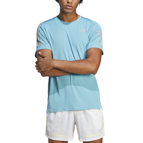 

adidas Mens adidas Own The Run T-Shirt - Mens Preloved Blue/Reflective Silver Size M
