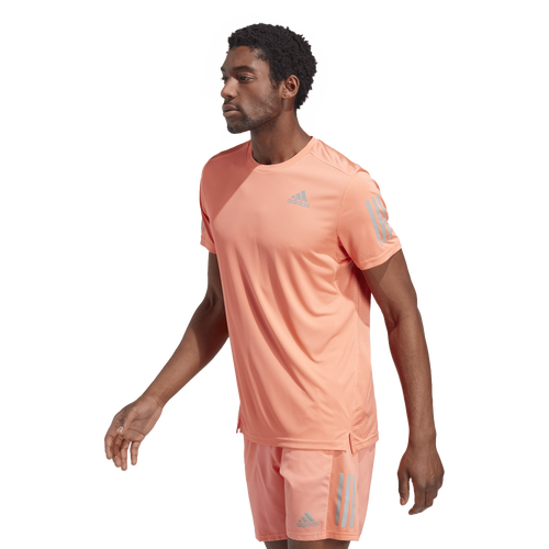 

adidas Mens adidas Own The Run T-Shirt - Mens Coral Fusion/Reflective Silver Size M