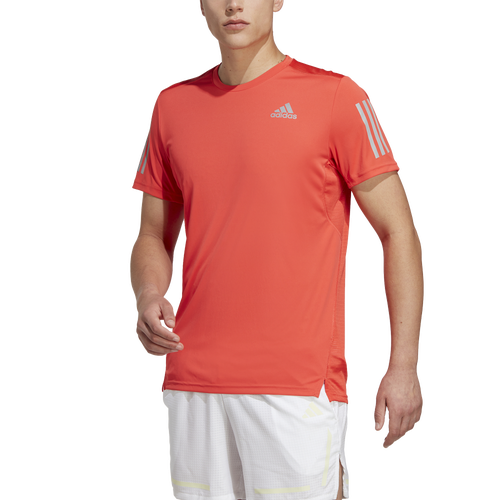 

adidas Mens adidas Own The Run T-Shirt - Mens Bright Red/Reflective Silver Size S