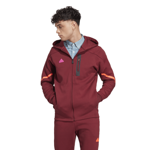 

adidas Mens adidas Gameday Full-Zip Hoodie - Mens Maroon/Orange Size L