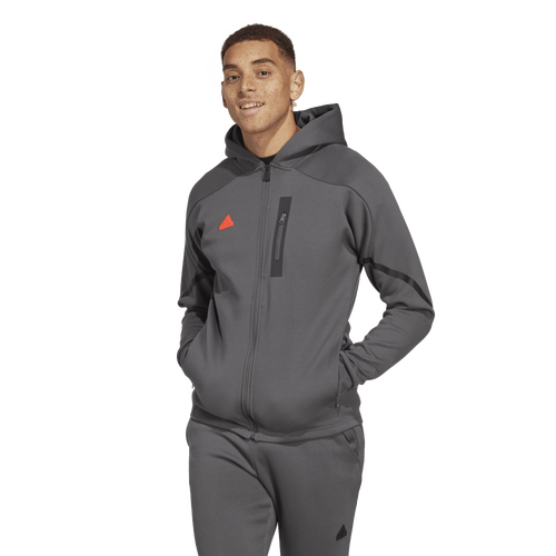 

adidas Mens adidas Gameday Full-Zip Hoodie - Mens Gray/Black Size L