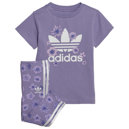 

Girls adidas adidas Dress Legging Set - Girls' Toddler Purple/White Size 4T