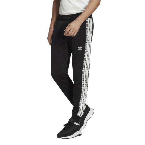 Adidas pants white with black stripes deals