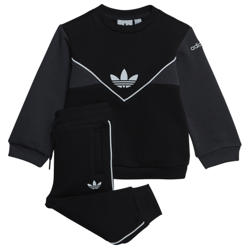 

Boys adidas Originals adidas Originals Adicolor Crewneck Tracksuit Set - Boys' Toddler Black/Carbon Size 2T