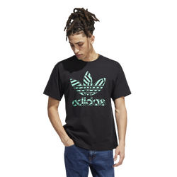 Men's - adidas Originals Three Stripe Life Short Sleeve T-Shirt - Black/Green